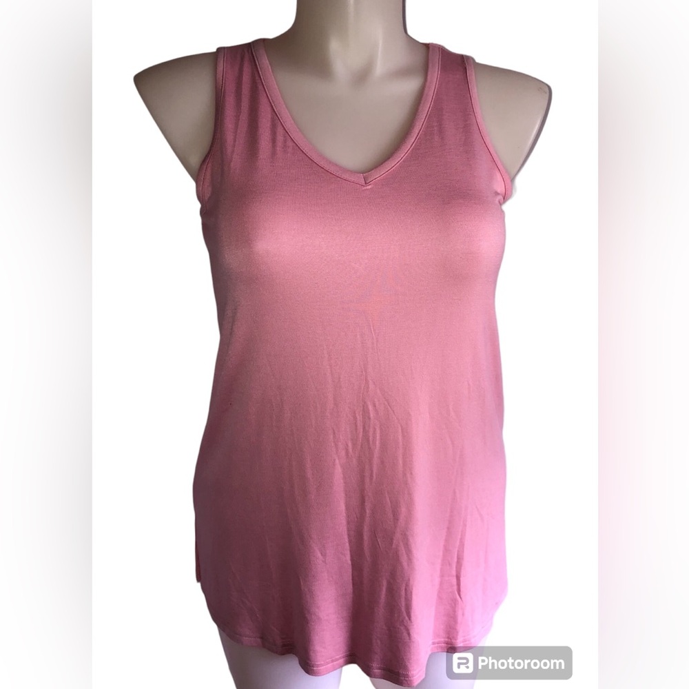 LONGYUAN Womens Summer Sleeveless Tank Tops V Neck Loose Fit Tunic Side Split